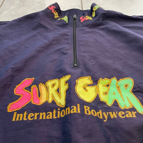 Vintage 90s Surf Gear International Bodywear Deep Purple Fluorescent - Picture 2 of 9